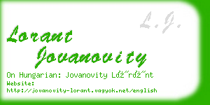 lorant jovanovity business card